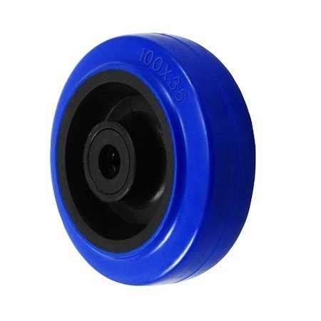 DURASTAR Wheel; 4" X 1.25" X12Mm Elastic Rubber|Glass-Filled Nylon Wheel (Blue| 414ERN21U